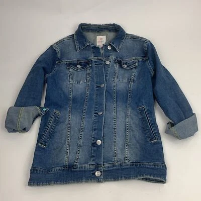 Chaqueta vaquera Lularoe bordada dorada talla pequeña bolsillos elásticos con botones Foto 1 de 4
