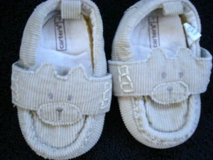Carter's Light Beige "Bear" Shoes New Size 1 - Picture 1 of 5