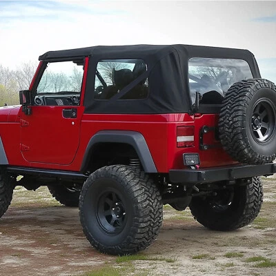 Kojem For 97-06 Jeep Wrangler TJ Soft top Sailcloth Replacement w/Tinted Windows - Image 1 of 4