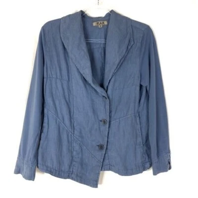 Chaqueta Blazer LINO 100% Lino Azul Botón Talla P (4/6) Foto 1 de 4