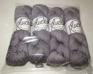 Plucky Knitter Lodge Worsted Yarn "Urban" ( Nice Gray) 4 Hanks USA - Picture 1 of 1