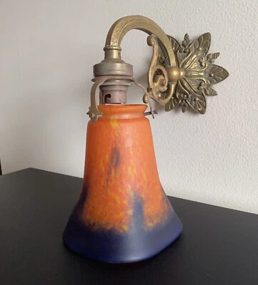 Aplique de pared de bronce Art Nouveau francés Muller Freres Luneville Foto 1 de 4