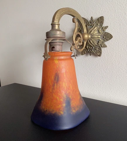 Muller Freres Luneville French Art Nouveau Deco Bronze Wall Sconce Light Fixture Cover