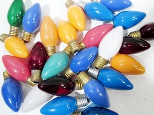 25 Vtg CHRISTMAS C-9 Outdoor Light Bulbs Lamps - Picture 1 of 7