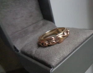 Clogau Welsh 9ct Rose & Yellow Tree Of Life / Ivy Leaf Gold Ring h/m 1998 Size M - Picture 1 of 6