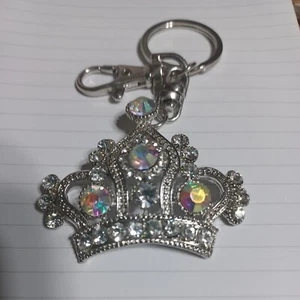 Crown Key Chain Fashion Rhinestone Crystal Charm Purse Bag Pendant Accessories - Picture 1 of 2