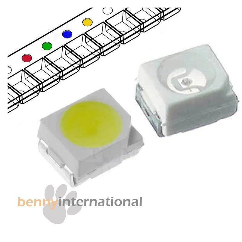 10 50 WHITE RED BLUE GREEN YELLOW PINK UV ORANGE RGB ICE SMD LEDS PLCC 3528 1210 - image 1 of 1