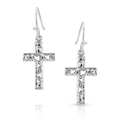 Pendientes Cruz Fe Sentida Montana Plateros Foto 1 de 2