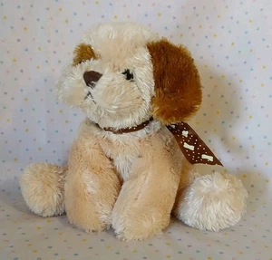 Best Made Toys Bronceado Beige Marrón Cachorro Perro Peluche Bolsa de Frijoles 8” Arco de Hueso - Imagen 1 de 6
