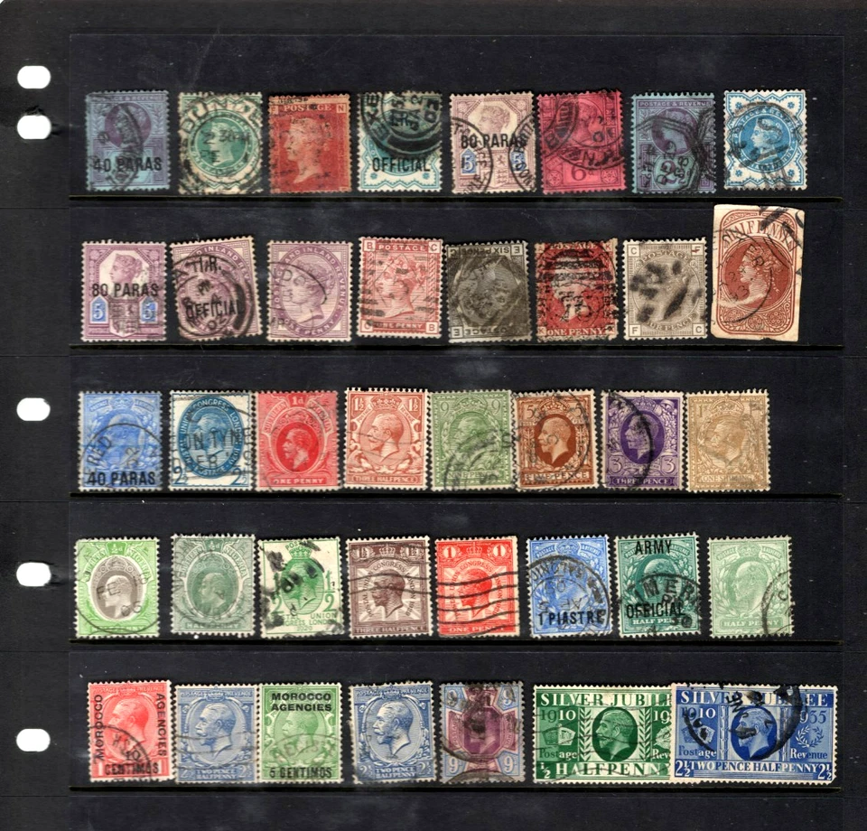 GRAN BRETAÑA USADO BOB QV KGV KE SOBREIMPRESIONES OFICINAS EXTRANJERAS LOTE 1X Foto 1 de 1