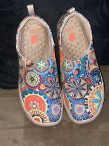 Uin Toledo Blossom Comfort Shoes Slip-On Shoes Colorful Floral Print Womens 6 - Picture 1 of 8