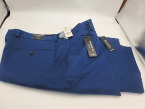 New Express Men 33x34 Modern Fit Producer Straight Leg Chino Pants Trousers Blue - Picture 1 of 3
