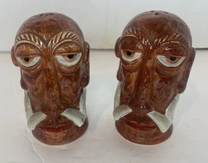 VTG Tiki Bar Headhunter Mr Bali Hai Salt and Pepper Shakers Set Retro MCM RETRO - Picture 1 of 8