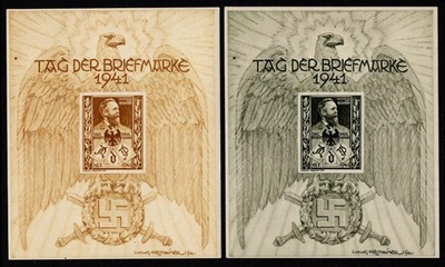 Stamp Day  1941 - 3 Souvenir Sheets MH - Ludwig Hesshaimer Design - Image 1 of 4