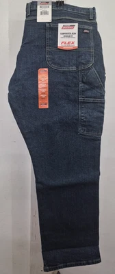 Dickies Carpenter Jeans Men's 44x32 Dark Blue Flex Regular Fit Denim Straight - Image 1 of 4