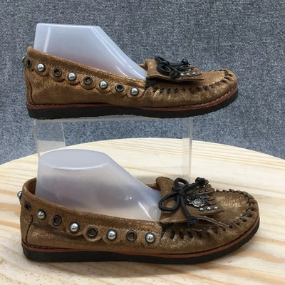 Zapatos Coach para mujer 6 B Roccasines con tachuelas mocasines sin cordones planos marrón metálico Foto 1 de 4