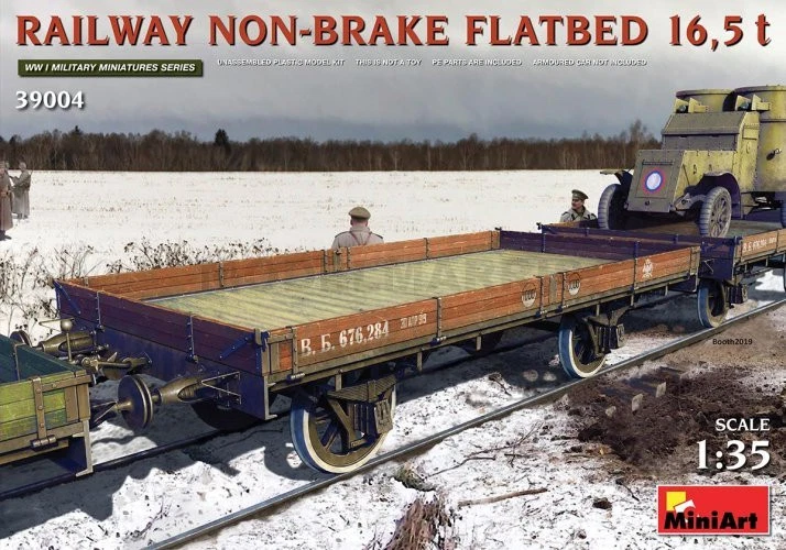Miniart 39004 Railway Non-brake Flatbed 16 5 T 1 35