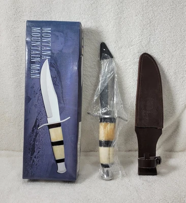 Frost Cutlery Montana Mountain Man Stainless Steel Bone Handle CW-342 Sheath Inc - Image 1 of 4