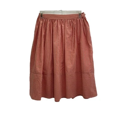Mimi Sol Made In Italy Girls Skirt Size 14 Flare Orange White Check NWOT - Image 1 of 4