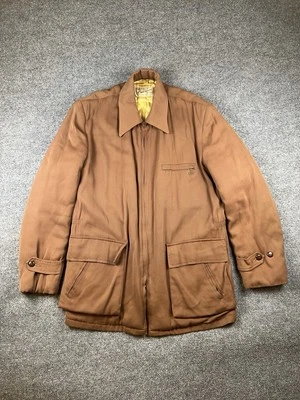 Chaqueta de gabardina acolchada marrón vintage años 40 50 HERCULES by SEARS Rockabilly Foto 1 de 4