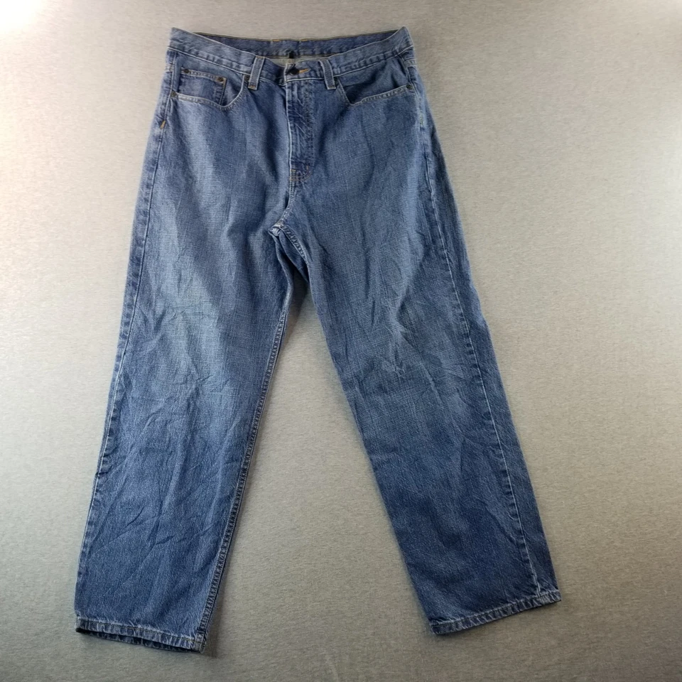 Pantalones de mezclilla Axist para hombre talla 38x30 de colección calce relajado lavado medio 100 % algodón Normcore duraderos Foto 1 de 4