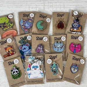 Zap Creatives Lot of Charms Keychains Pins Acrylic Wood Designs Lot of 14 - Picture 1 of 13