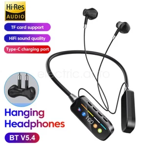 Auriculares deportivos con banda para el cuello 100 horas de reproducción Bluetooth Auriculares para juegos Pantalla LED - Imagen 1 de 27
