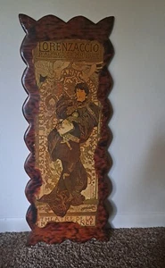 Vtg French Alphonse Mucha, Lorenzaccio, Renaissance Theater Carved Wood Sign - Picture 1 of 7