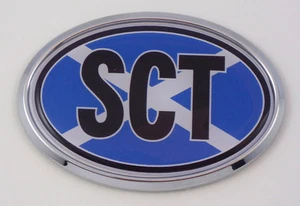 Scotland SCT Scottish Flag Car Chrome Emblem Bumper Sticker flag decal oval - Imagen 1 de 2