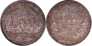 Germany 1661 Munster City View Broad Silver Taler / Thaler NGC AU55 UNDERGRADED! - Picture 1 of 4