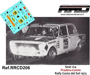 DECAL/CALCA 1/43; Seat 124; Pradera-Comin; Rally Costa del Sol 1973 - Imagen 1 de 2