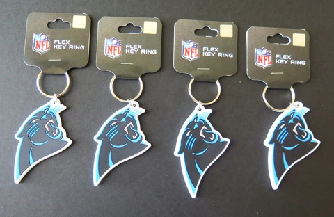 FOUR (4) CAROLINA PANTHERS, FLEXIBLE KEY RINGS FROM WINCRAFT Cover