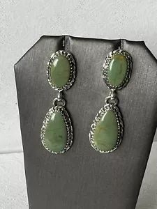 Navajo turquoise earrings 4 stone Kingman Sterling silver Avin Joe post 3153 - Picture 1 of 5