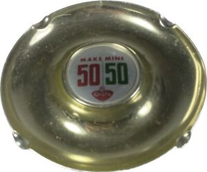 Cendrier vintage Grafs Soda 50/50 aluminium Aviano Italie or 5 3/8" de diamètre