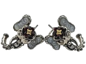 Barbara Bixby Sterling Silver 925 & 18K Gold Maharaja's Ride Elephant Earrings - Picture 1 of 5