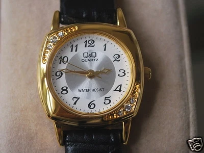 New Q&Q by Citizen Gold Tone Lady Dress Watch w/Diamond Bezel & Two Tone Dial - image 1 of 4