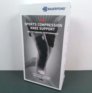 BAUERFEIND - Sports Compression Knee Support - NBA - Black/Blue - Size S - OpenB - Picture 1 of 9