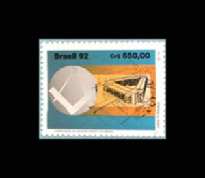 Brazil, Sc #2388, MNH, 1992, Masonic Square, Compass & Lodge - Picture 1 of 1