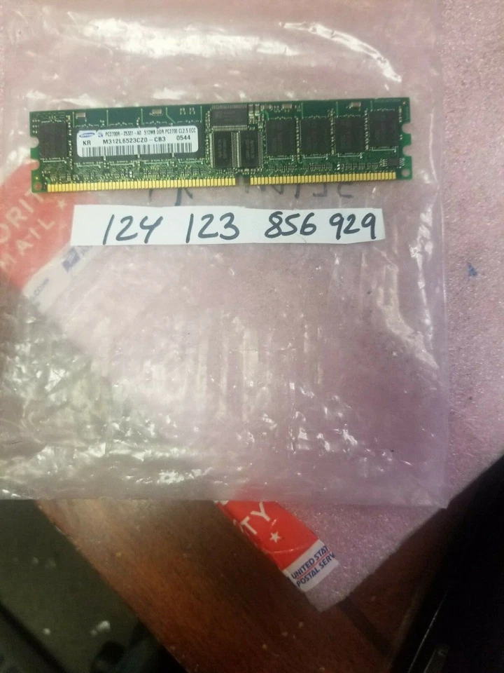 512MB PC DDR1 PC2700R 2700R DDR1-333MHZ 333 184PIN ECC-REG RDIMM SINGLE  RANK - Image 1 of 1