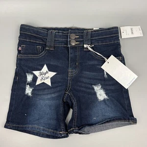 NWT Girl Denim Shorts size 12, Super Stretch, High Rise, Dark Blue - Picture 1 of 9