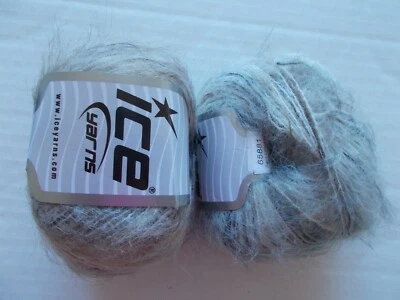 Hilos de hielo Luxury Premium mezcla de alpaca/lana hilo, beige/crema, lote de 2 (275 yardas ea) Foto 1 de 2