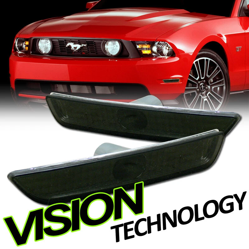 Luces reflectoras laterales de parachoques delantero tinte humo para Ford Mustang V6 10-14 Foto 1 de 2