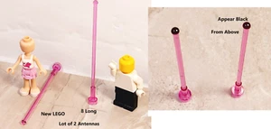 New LEGO Pink Car Antenna HOT PINK Lot of 2 Unique 8L Spaceship Truck Sword - Picture 1 of 1