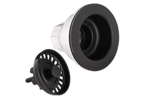 BLACK Kitchen Sink Drain Assembly with Basket Strainer 3-1/2 Inch - Picture 1 of 3