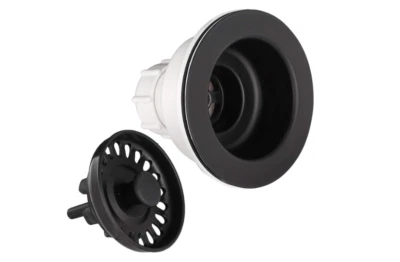 SERENE VALLEY BLACK Kitchen Sink Drain Assembly with Basket Strainer 3-1/2 Inch
