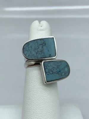 950 vintage sterling silver Turquoise Ring Size 4.75 - Image 1 of 4