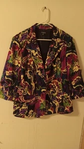 Notations womens floral print suit jacket size 2x Multicolor  - Picture 1 of 8
