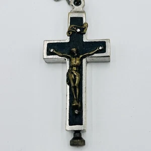 Reliquia relicario crucifijo Santa Úrsula Isabel Agnus Dei cuentas medalla RARO GC - Imagen 1 de 13