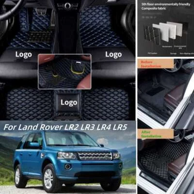 Auto Carpets For Land Rover LR2 LR3 LR4 LR5 Car Floor Mats Custom Waterproof - Изображение 1 из 4