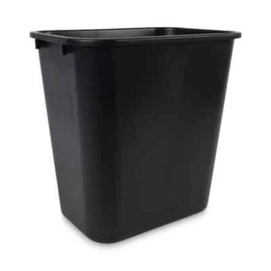 Small Garbage Waste Basket 7 Gal. Can and Trash Bin, Black Plastic - Picture 1 of 11